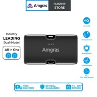 Amgras PowerWorld822 Mini Powerbank 5000mAh Built-in Foldable Type-C Lighning dual Connector & zinc 