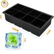 Large Square Ice Cube Trays Silicone Big Ice Block Trays 8 Cavity Flexible Easy Release Ice Cube Mak