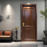 Pintu kayu oak tebal Foshan, pintu bilik tidur yang dicat, set pintu dalaman jenis bukaan rata, pint