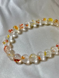 巴西 錦鯉膠花 手珠手鍊 錦鯉膠花 圓珠 手串 天然水晶