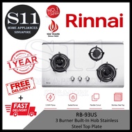 Rinnai RB93US 3 Burner Built in STAINLESS STEEL Gas Hob * 1 YEAR WARRANTY