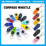 COMPASS Emergency Survival Whistle Keychain Compass Outdoor Loud High Decibel for Camping Compass Ke