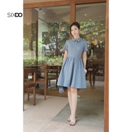 SIXDO Blue-grey Tulle Flared Dress (Blue-grey Tulle Flared Dress)
