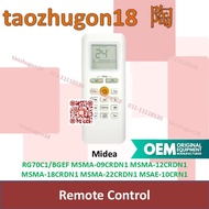 Midea Air Conditioner Remote Control [40] RG70C1/BGEF MSMA-09CRDN1 MSMA-12CRDN1 MSMA-18CRDN1 MSMA-22