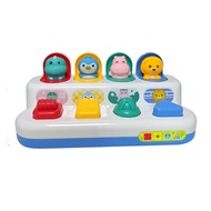 Baby Pop Up Animals Toy Montessori Toy Peekaboo Switch Button Box Sorting Color Animals Educational 