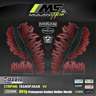 MERAH Decal Sticker Striping Variation Transparent Uv Fazzio Api Fazzio Justin Bieber Fazzio JB Yama