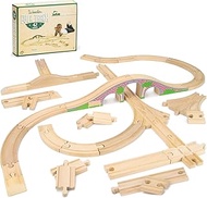 Conductor Carl Wooden Train Track Set | Kids Games | Compatible with Toy Train Brands | Small Expansion Set - 42 Pieces