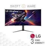 LG WQHD UltraGear 45" UHD 4K OLED 240Hz Gaming Monitor, FreeSync, G-Sync compatible, 0.03ms, 1.5M:1 Contrast ratio, DCI-P3 98.5%, Hexagon Lighting Design - 45GR95QE-B