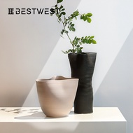Best west west Best west Style Plain Color Irregular Ceramic Vase Home Living Room Flower Arrangemen