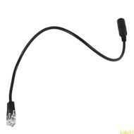 Lidu11 Lightweight 3 5mm Mobile Phone Headset to RJ9 Adapter Flexible Cable 31cm Length