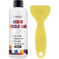 YAKAMOZ Clear Jigsaw Puzzle Glue with Precision Applicator – Non-Toxic, Quick Dry & Water-Soluble fo