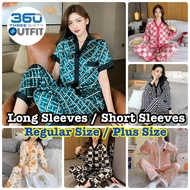 360 Outfit Pajamas Cantik Pyjamas Women Long Sleeve Silk Sleepwear Pajamas Baju Tidur Perempuan Wani