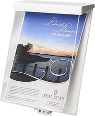 Clear-Ad - Acrylic Waterproof Outdoor Brochure Holder with Self-Closing Lid - Plastic Heavy Duty Fly
