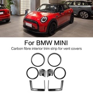 For BMW MINI Cooper F55 F56 F57 8PCS Air Vent Cover Carbon Fiber Interior Mouldings Auto Air Outlet 