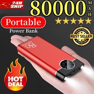 100% original 80000mah Power Bank  Fast Charging PowerBanks Strong Flashlight Torch