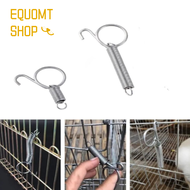 EQUOMT Easy To Install Spring Animal Cage Lock Silver with Hook Rabbit Cage Spring Hook Spring Hook Metal Pet Cage Hooks Hamster