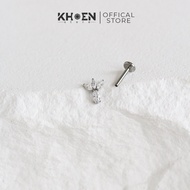 (1 Piece) Stone Carrot Earrings - Titanium F136 - Earrings store