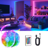USB 3535 RGB LED Strip With 24-Key IR Remote, Flexible Color Changing Light For TV Backlight, Party 