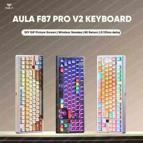 AULA F87 Pro V2 Wireless Gaming Mechanical Keyboard F87Pro V2 Bluetooth 2.4G Wired RGB Hotswap 8K Re