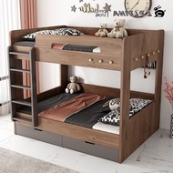 PSH Modern Double Decker Bed Frame Bunk Bed For Kids Adults Queen Bunk Bed With Drawer Mattress Set High Quality Wood Structure