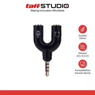 [SDW] pekanbaru/JACK SPLITTER MIC + HEADPHONE SPLITTER AUDIO SHAPE U 3.5MM TO 2 MIC MUSIC MUSIC MICR
