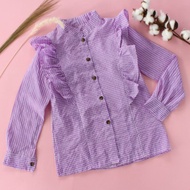 UNGU Women's Shirt UNA TOP BLOUSE PURPLE RIPEL VARIATION KOTK KECL cool A2E4 High Quality contempora