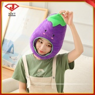 Eggplant Headgear Silly Vegetable Hat Funny Costume Plush Party Novelty Headdress Child  yuanjingyou