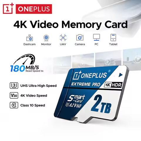OnePlus 2TB High-Speed V30 A2 U3 4K SD Card 512GB 256GB Memory Card 1TB Micro TF SD Adapter for Smar