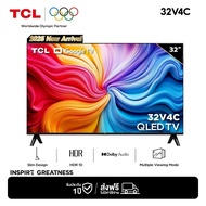 [NEW 2025] TCL ทีวี 32 นิ้ว HD QLED Google TV รุ่น 32V4C Slim Design, Netflix&Youtube, Voice Search,