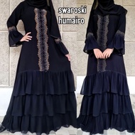 HITAM Abaya Gamis Black Rupuk Swosrosky Muslim Fashion Dress HUMAIRO swarosky Abaya Abaya Hitam Abay