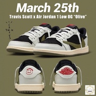 Travis Scott X Air Jordan 1 Men's Shoes Cream "Olive" Low White Black A6C3 GWV4 GQQQ