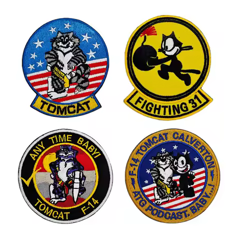 VF-31Tomcat F-14 Tactical Cat US Felix Squadron Embroidered Patches Cloth With Military Patch