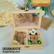 Box Cincin Kayu 2 in 1 / Kotak Kayu Emas Antam dan Cincin/ Kotak Cincin dan Gelang / Box LM & Cincin