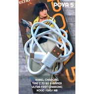 Charger Cable hp TECNO POVA 5 Ultra Fastcharging, Daya 70 Watt/ 5V-6 Ampere, Type C ORIGINAL COD ava