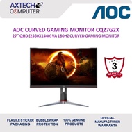 AOC CQ27G2X 27" QHD 180Hz HDR Curved Gaming Monitor ( DP, HDMI, 3 Yrs Warranty )