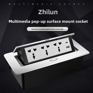 Desktop Socket Power Socket Pop-Up Multi-Function Universal Three-Hole Socket Hidden Embedded USB So