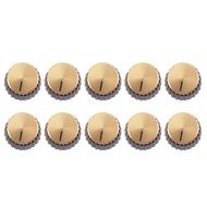 10Pcs Guitar AMP Amplifier Knobs Push-on Black+Gold Cap for Marshall Amplifier