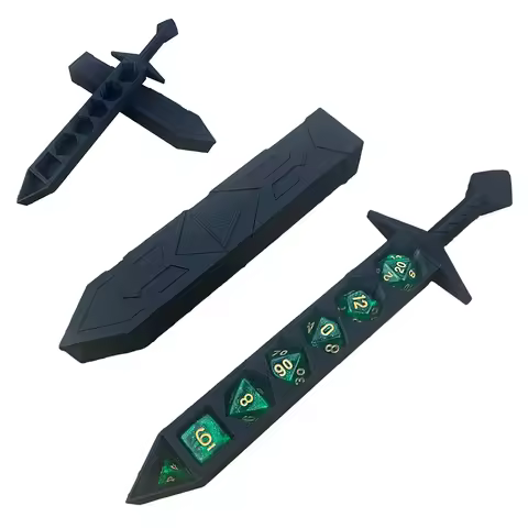 3D Printed Sword Dice Case DnD D&D Dice Sword Dice Container For Dungeons And Dragons