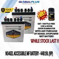 BUNDLE OFFER Otopower NS40ZL Accessible MF Battery - 44B19L (9P) For Myvi, Alza, Viva, Kancil, Honda