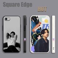 Casing For iPhone 14 Pro Max Plus Jungkook BTS live grey aesthetic JW006 Phone Case Square Edge