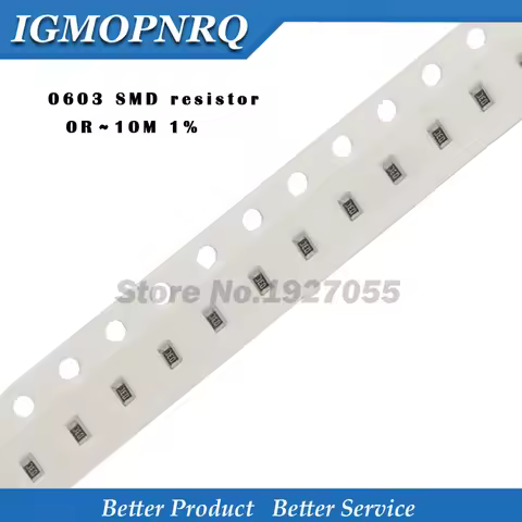 100pcs 0603 1% SMD resistor 0R ~ 10M 1/10W 0R 1R 10R 100R 150R 220R 330R 470R 1K 2.2K 10K 100K 1M 0 