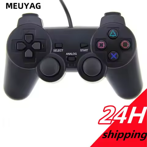 MEUYAG Wired Gamepad for PS2 Controller Game Joystick Vibration Game Controller for PlayStation 2 PS