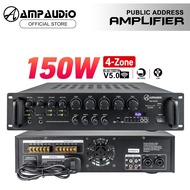 AmpAudio 150W Public Address Power Amplifier 4 Zone 70V 100V PA System 2U Rackmount