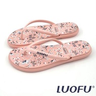 LUOFU 粉紅色甜美小花 輕量防水 夾腳拖鞋人字拖鞋 海灘拖 止滑 舒適