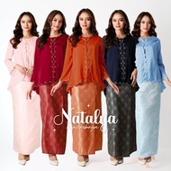 [NEESTYLE] NATALYA • Baju Raya 2024 Baju Kebaya Moden Satin Silk Sulam with Kain Songket Printed Baju Tunang Nikah