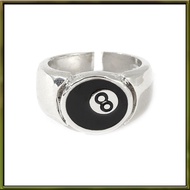 Pool Ball Ring 8 Ball Pool Ball Ring Billiards Men'S Ring Adjustable Number Black 8 Eight Pool Billi