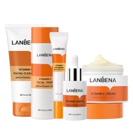 LANBENA Vitamin C Set Facial Cream Whitening Toner Eye Serum Brilliant Skin Rejuvenating Set Moisturizing 5PCS