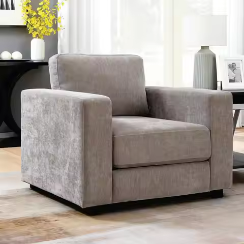 39" Oversized Chenille Accent Chair Comfy 350lb 7" Seat Living Room Bedroom Office Customized