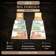 1Set5pcs (iv) 20-70%New Mix Foreign Set Malaya King George VI 5Cents, 10Cents, Malaysia S6, S7 RM1, 