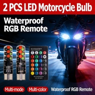 LED Bulb Multicolor Headlamp Car Motocycle RGB Waterproof T10 Remote Control RGB LED